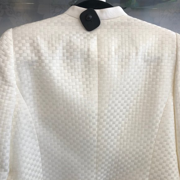 ARMANI COLLEZIONI Cream Cotton/Silk Blend Blazer - Picture 7 of 8